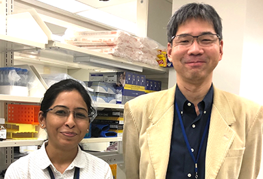 Dr. Masaki Terabe and Dr. Vibhuti Joshi in lab