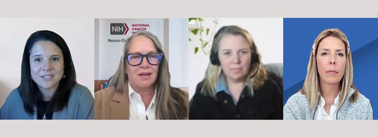 Screenshot of WebEx meeting showing the 4 speakers: Michelle Mollica, Terri Armstrong, Emily Tonorezos, and Kimberly Wallgren.