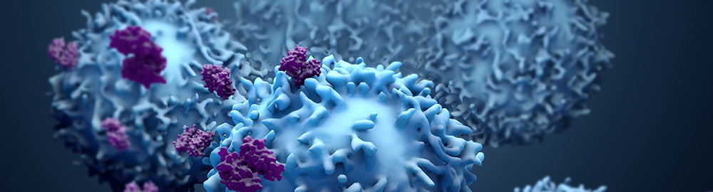 3d illustration of proteins with T cells