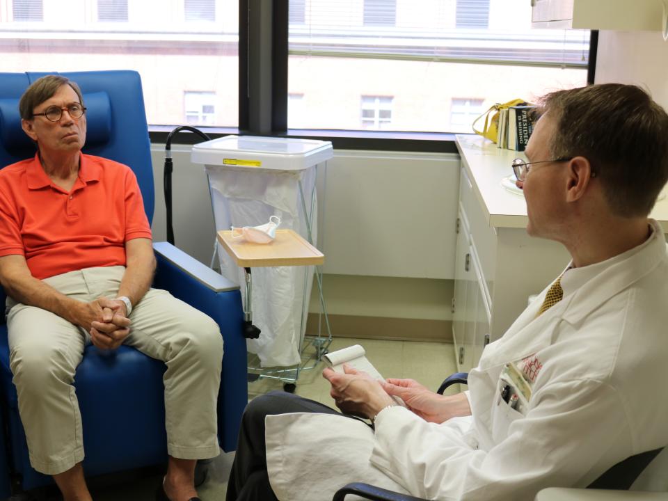 A patient speaks with a CCR doctor