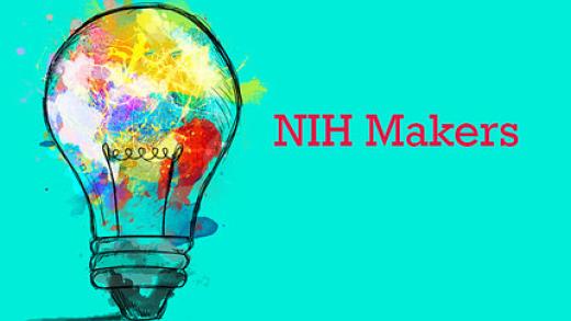 image of a colorful light bulb with the title NIH Makers