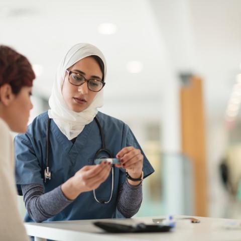 Doctor with patient