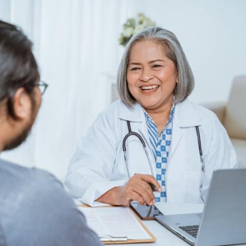 Doctor with patient