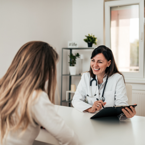 Female doctor and female patient