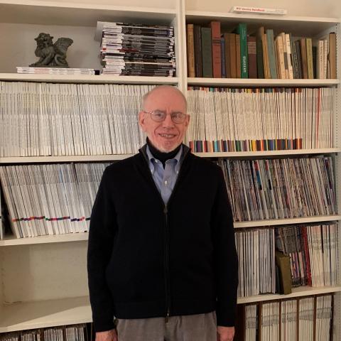 Jay Berzofsky in his home library