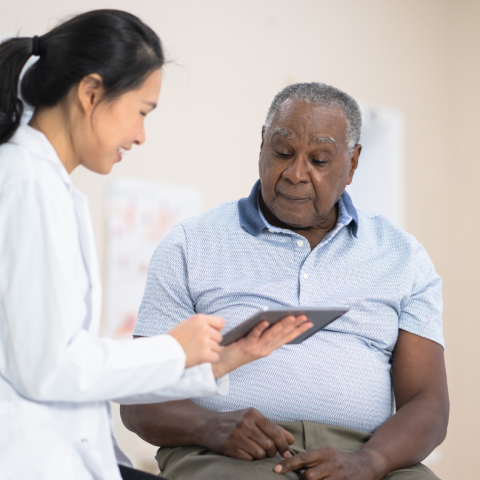 Doctor talking to a patient