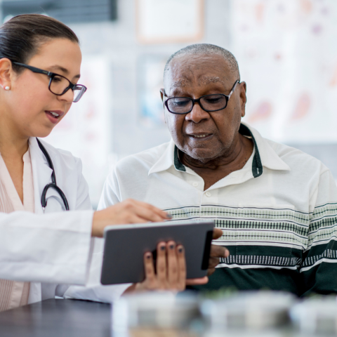 Doctor with patient