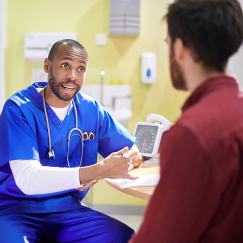 Doctor with patient
