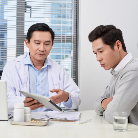Doctor with patient