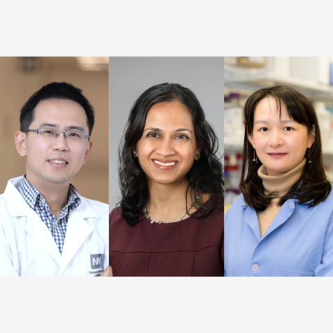 Headshots of Dr. Jiang, Dr. Shah, and Dr. Zhang