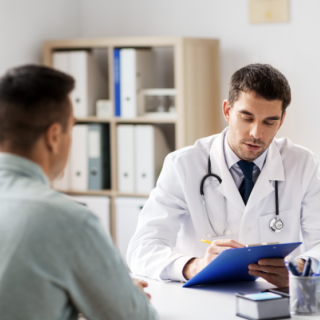 Patient with doctor