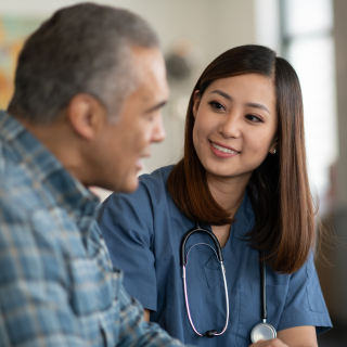 Patient with doctor