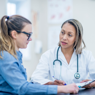 Patient with doctor