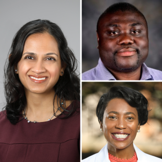 Nirali Shah, Benedict Anchang, and Sadhana Jackson