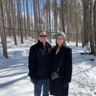 Alison (right) with her husband, Don