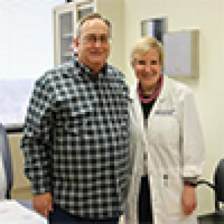 Randy pictured with Julie Feurtado, RN