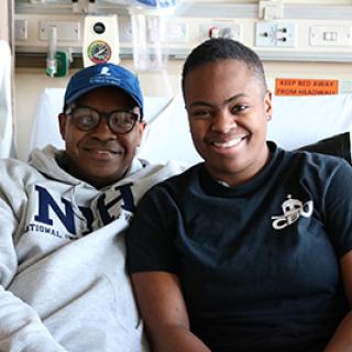 James and Jahleel in her hospital room