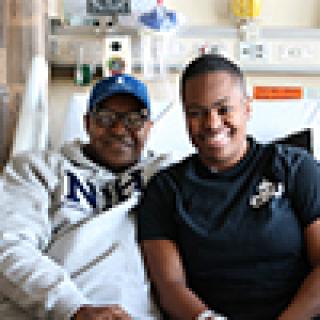 James and Jahleel in her hospital room