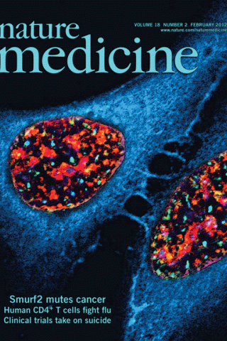 Cover of Nature Medicine, January 8, 2012