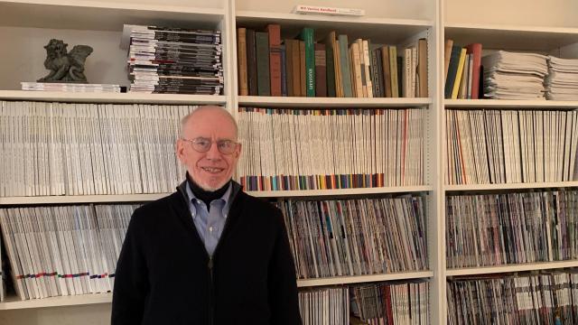 Jay Berzofsky in his home library