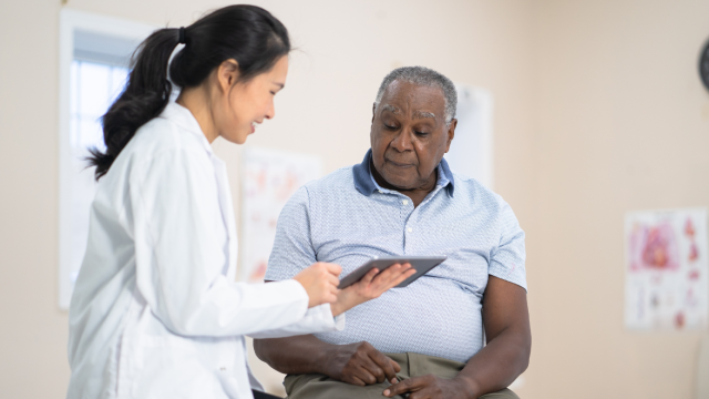 Doctor talking to a patient