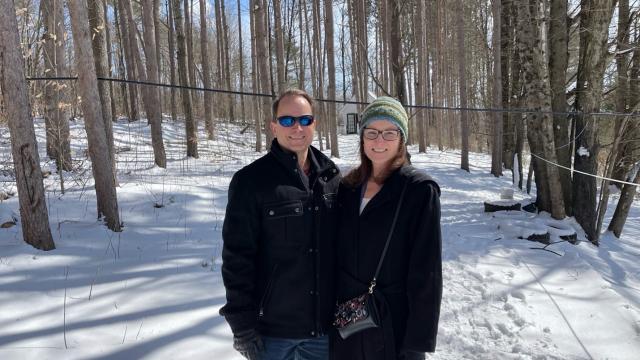 Alison (right) with her husband, Don