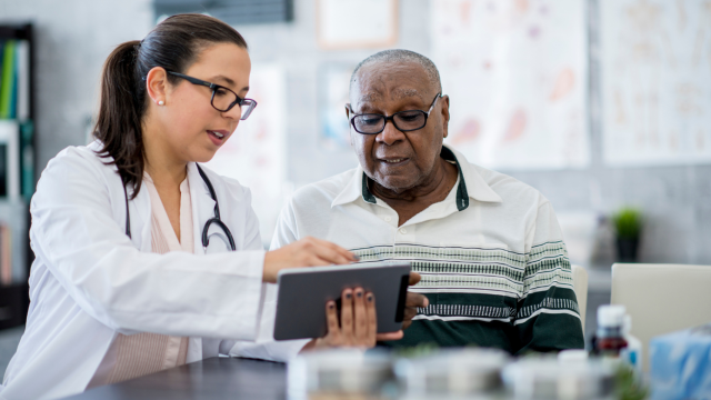 Doctor with patient