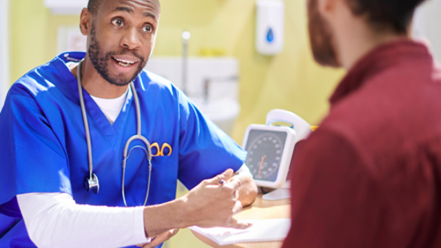 Doctor with patient