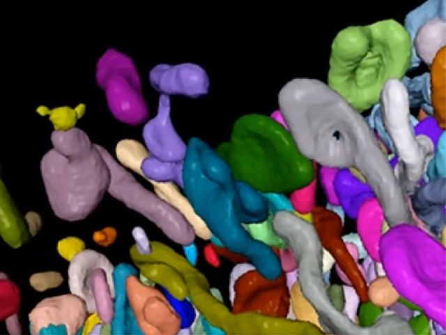 A depiction of mitochondria from liver cells closer to the center of liver lobules