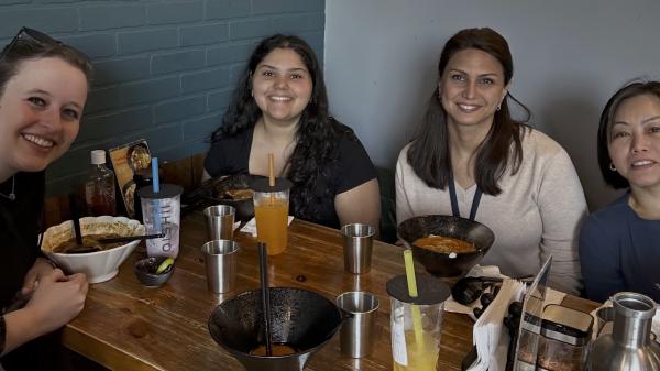 Picture of lab in 2025 eating ramen