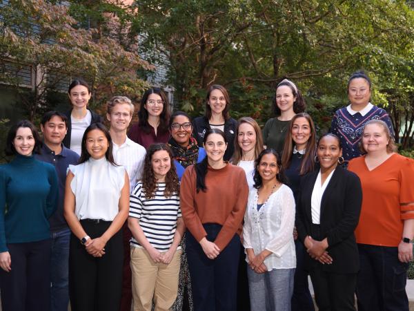 Group photo of Dr. Shah's team outside of the NIH Clinical Center