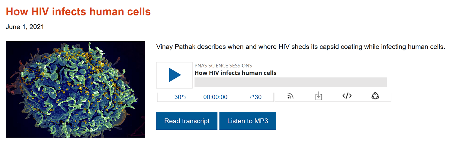 PNAS Science Sessions image of podcast by Vinay Pathak 1 June 2021