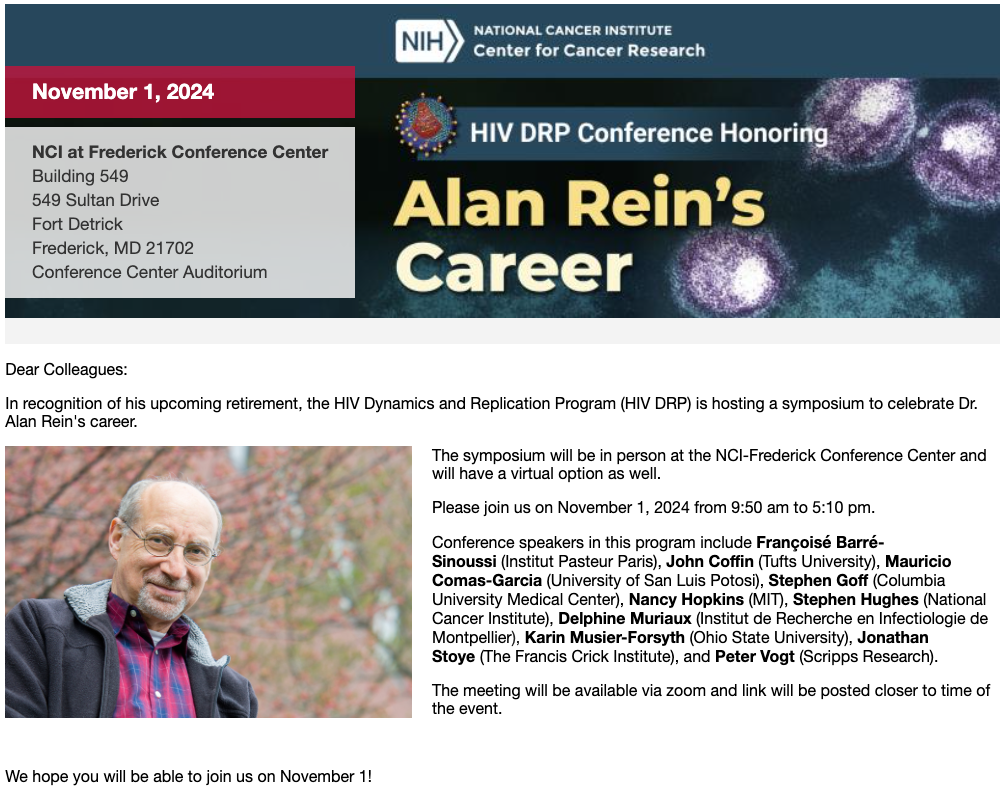 HIV DRP Conference - Alan Rein Symposium 2024