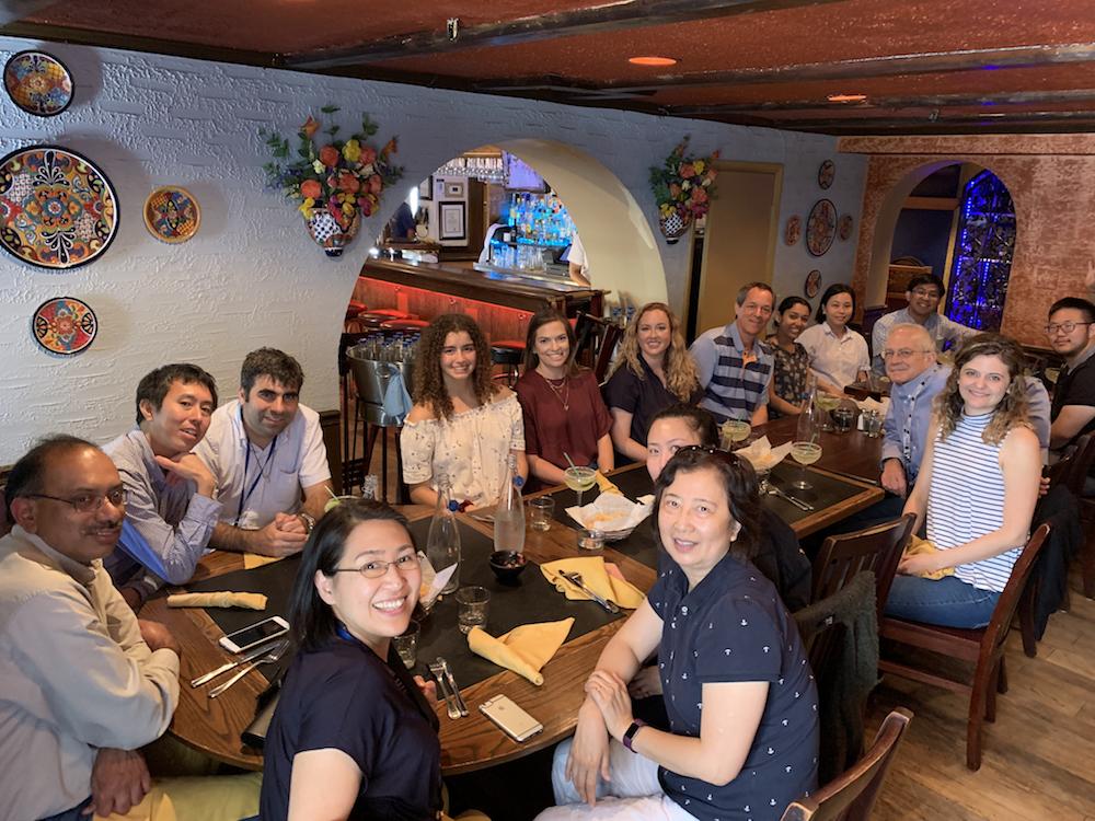 Lab lunch celebrating end of post-bacc fellowship of Alex Stream.  June 11, 2019.