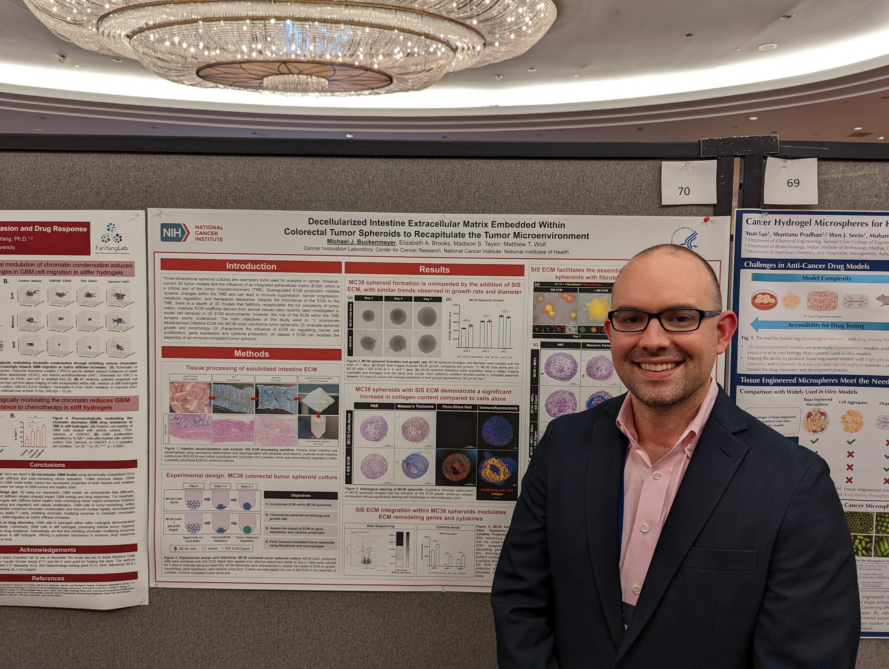 Mike Buckenmeyer presenting his work at the Society for Biomaterials Meeting.