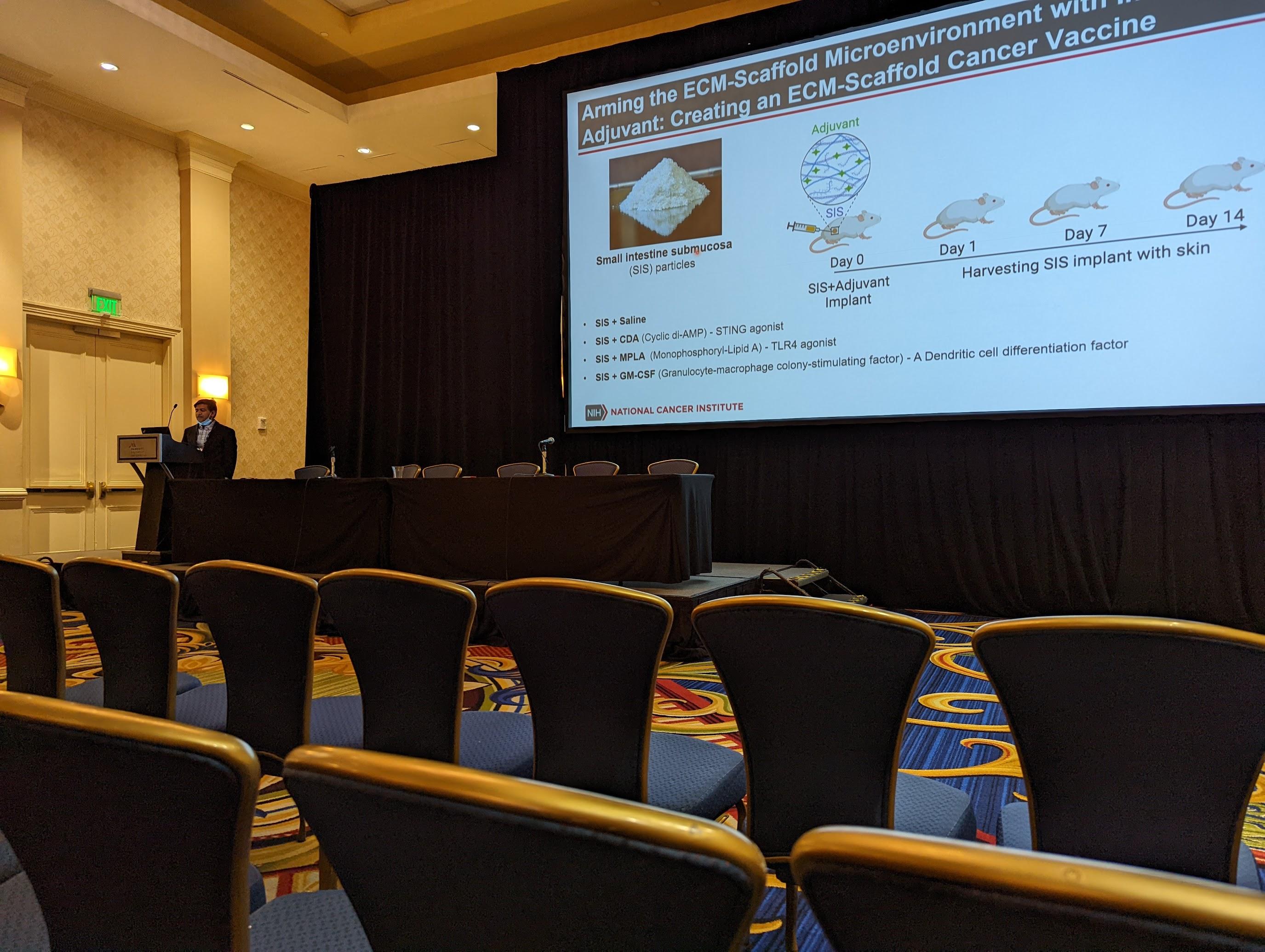 Sanjay Pal presenting his work at the Society for Biomaterials Meeting. 