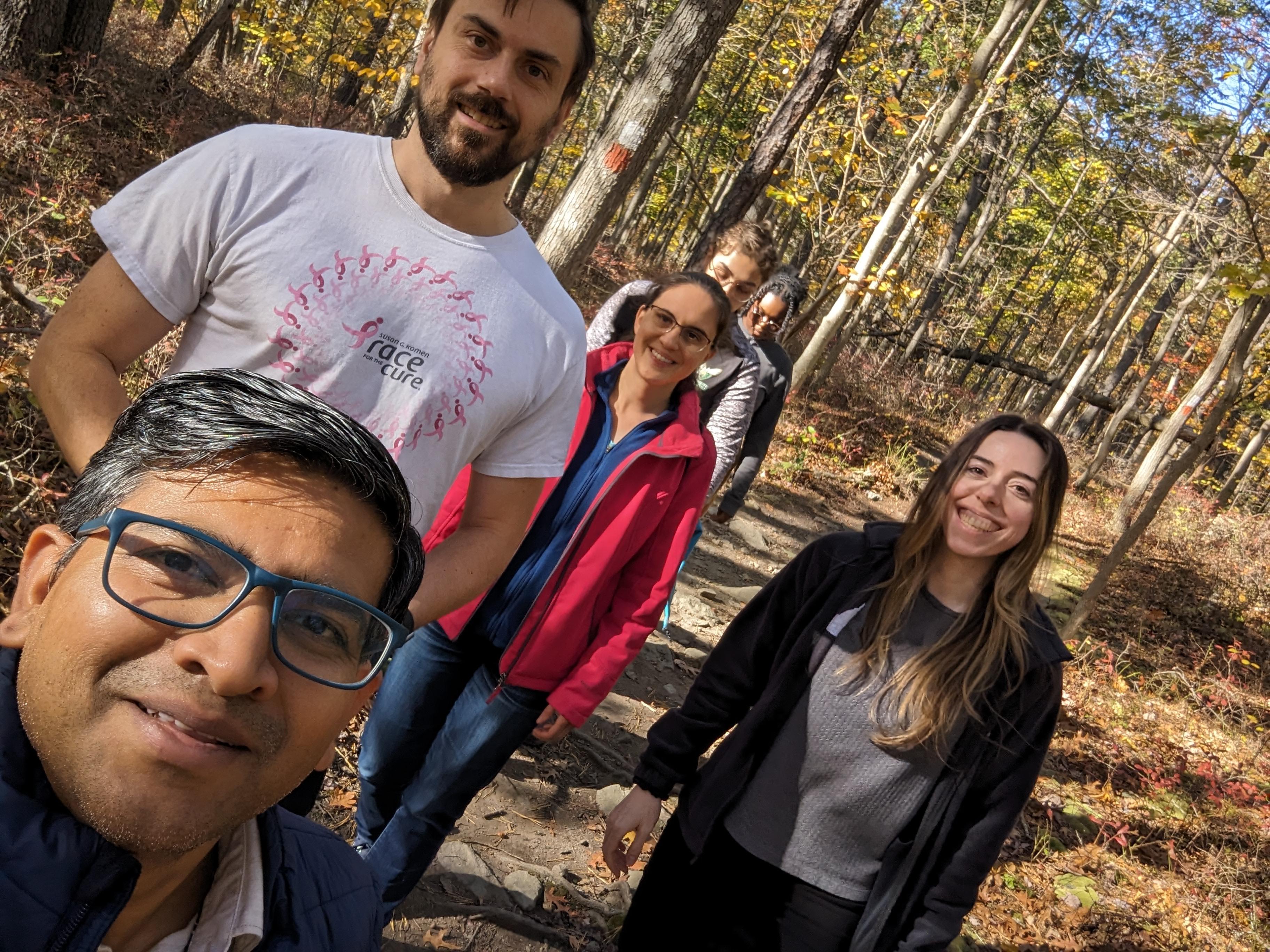 Lab hike up Catoctin Mountain on the way to Chimney Rock.