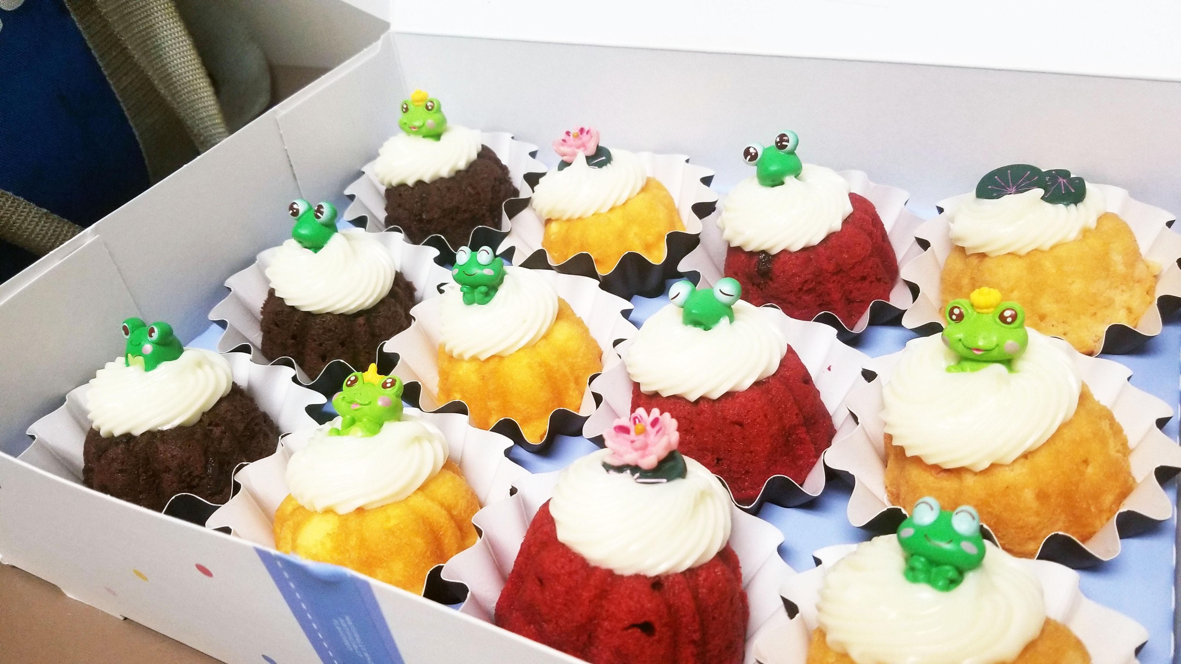 Yasmine's famous froggy cupcakes.  Yum!