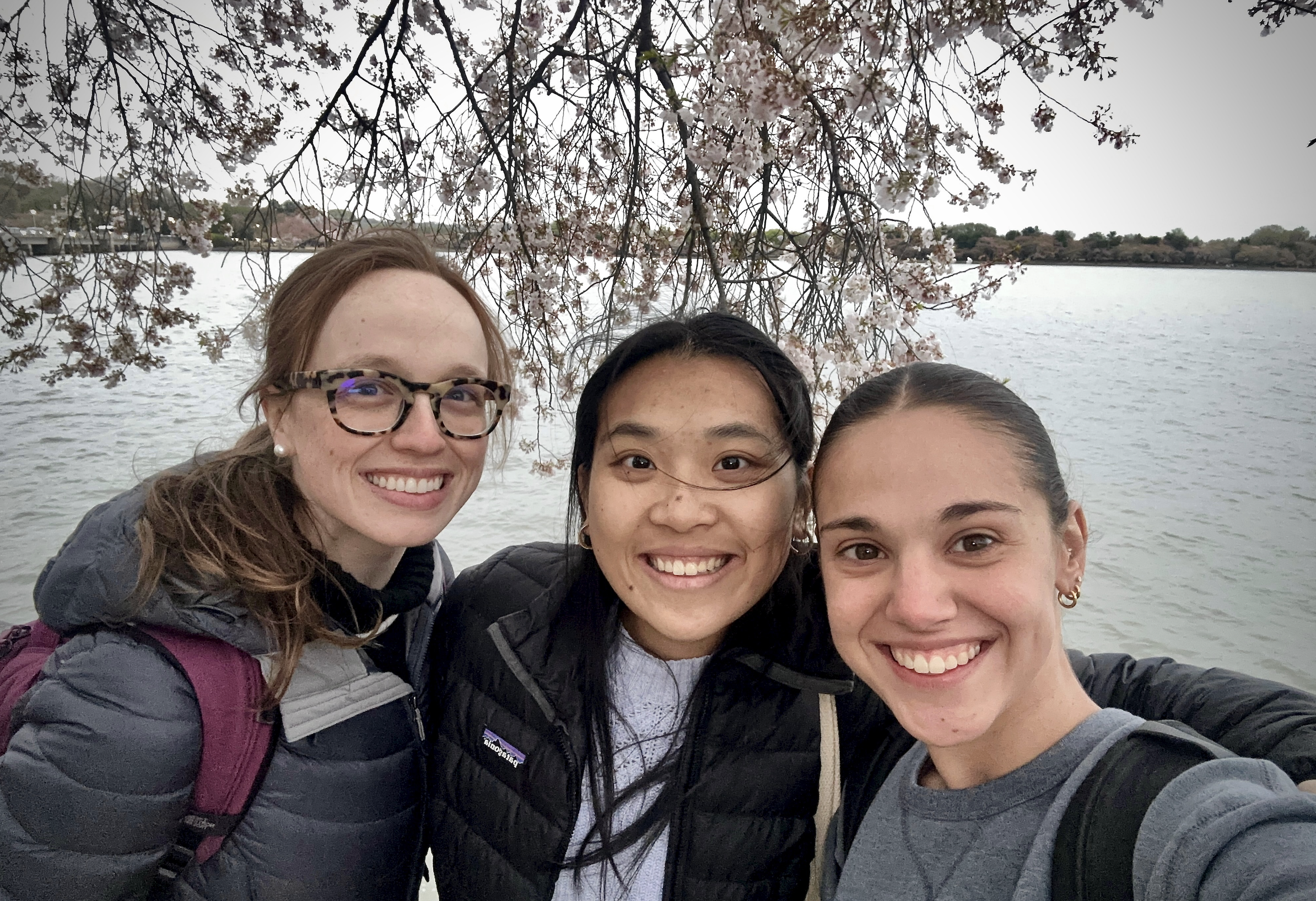 A group poses outdoors