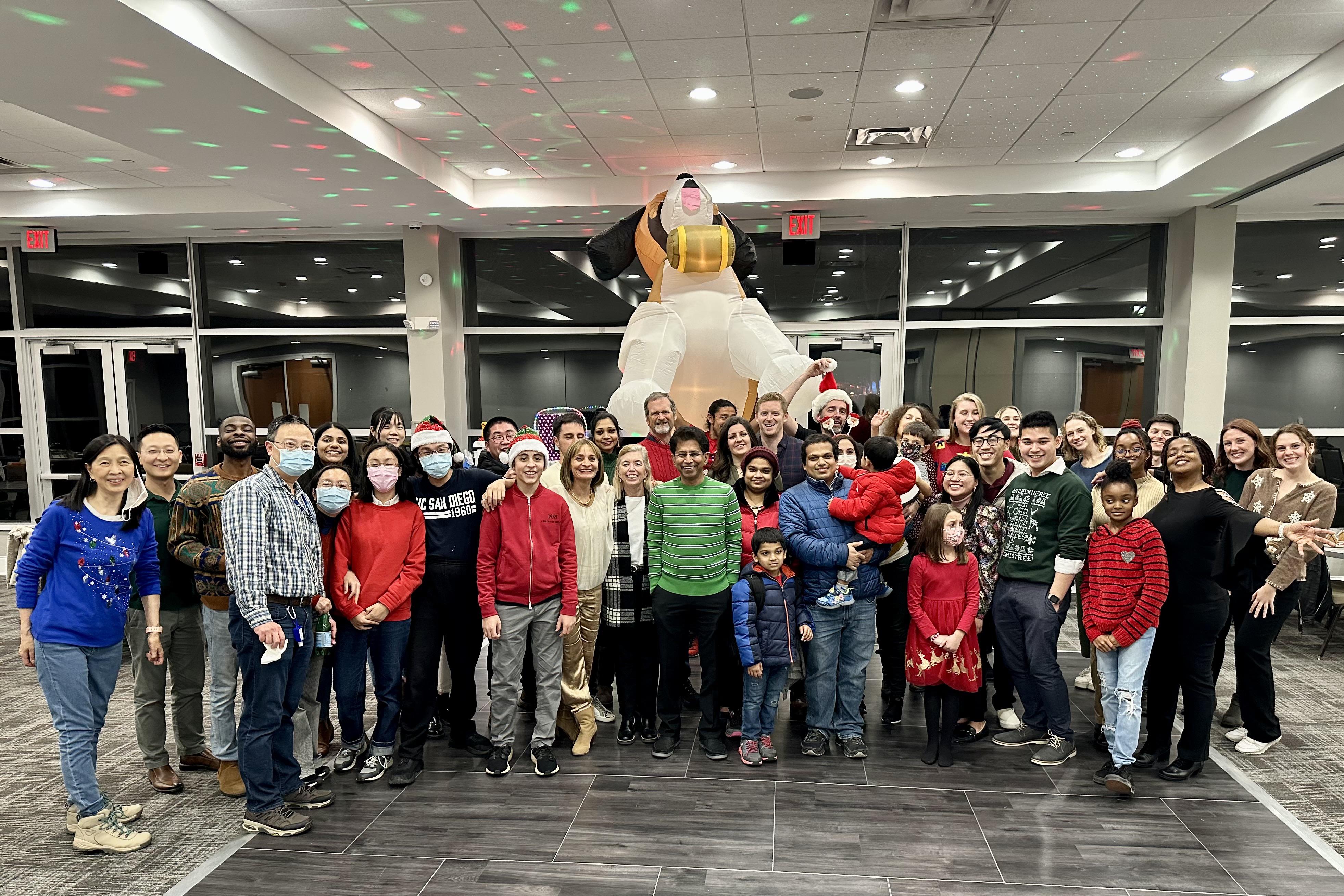 Group photo at holiday party