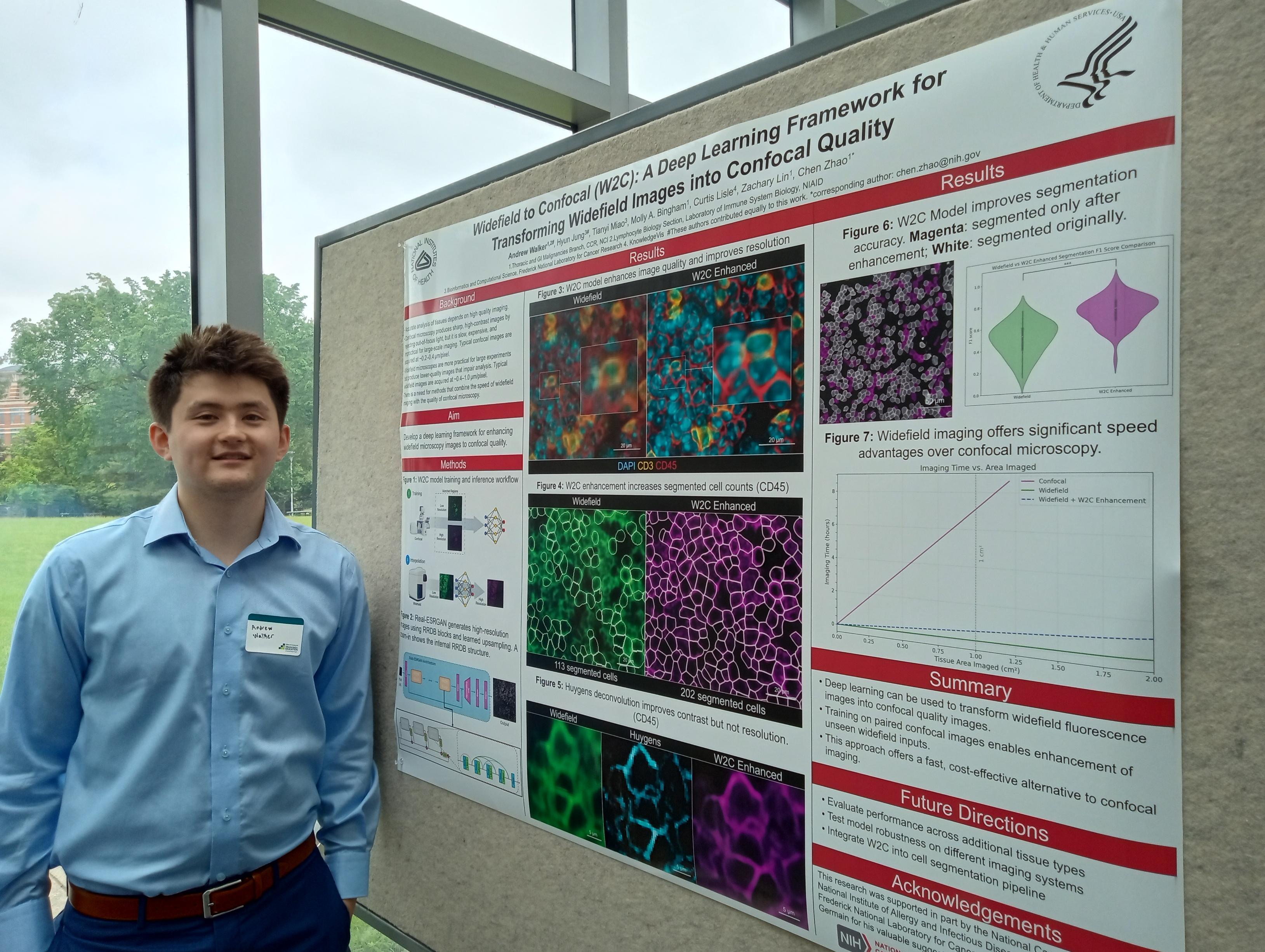 Andrew presenting his work at NIH postbac day