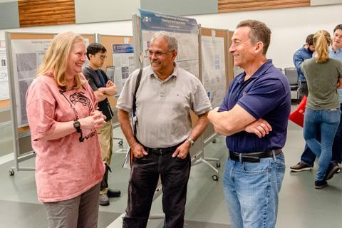 Spring Research Festival April 2021 - Susan Mackem enjoying a chat with fellow mentoring PIs, Jairaj Acharya and Ira Daar 