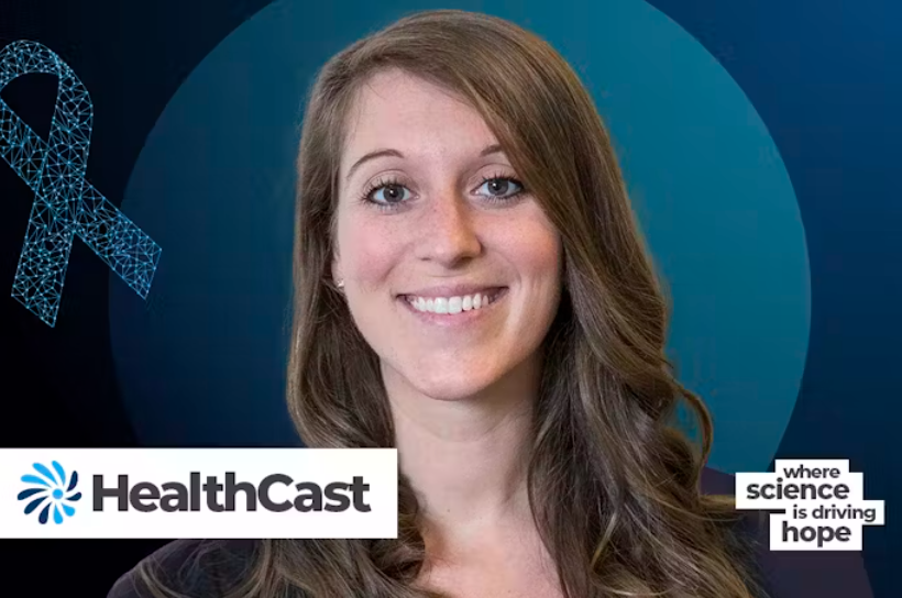 Headshot of Dr. Wedekind with the "Healthcast" logo